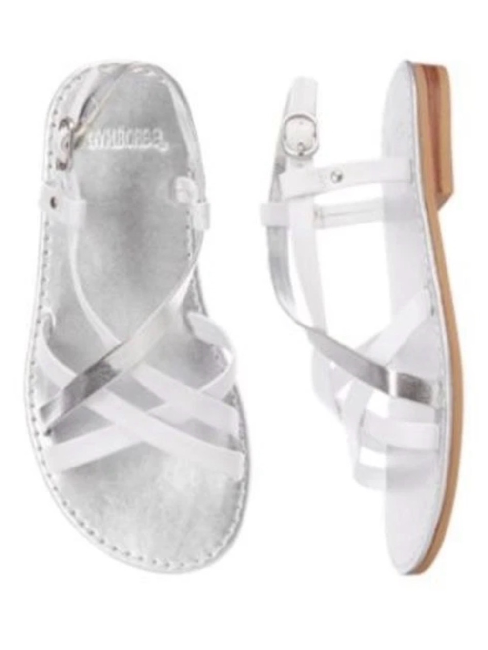 Gymboree spring dressy white Silver Metallic Sandals - NEW sz 1